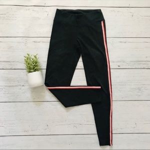 AERIE Pink Pin Striped Cotton Leggings